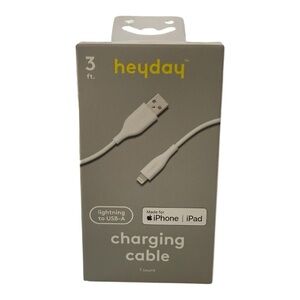 Heyday 3 ft Lightning to USB-A Charging Cable – Made for iPhone/iPad –New in Box
